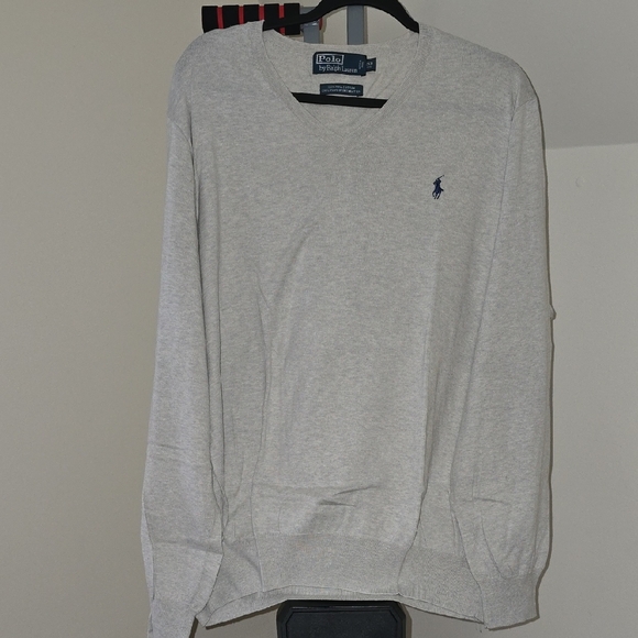 Polo by Ralph Lauren Gray V-Neck Sweater